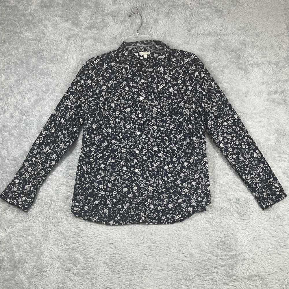 Talbots Dark Blue Floral Men's Casual Shirt